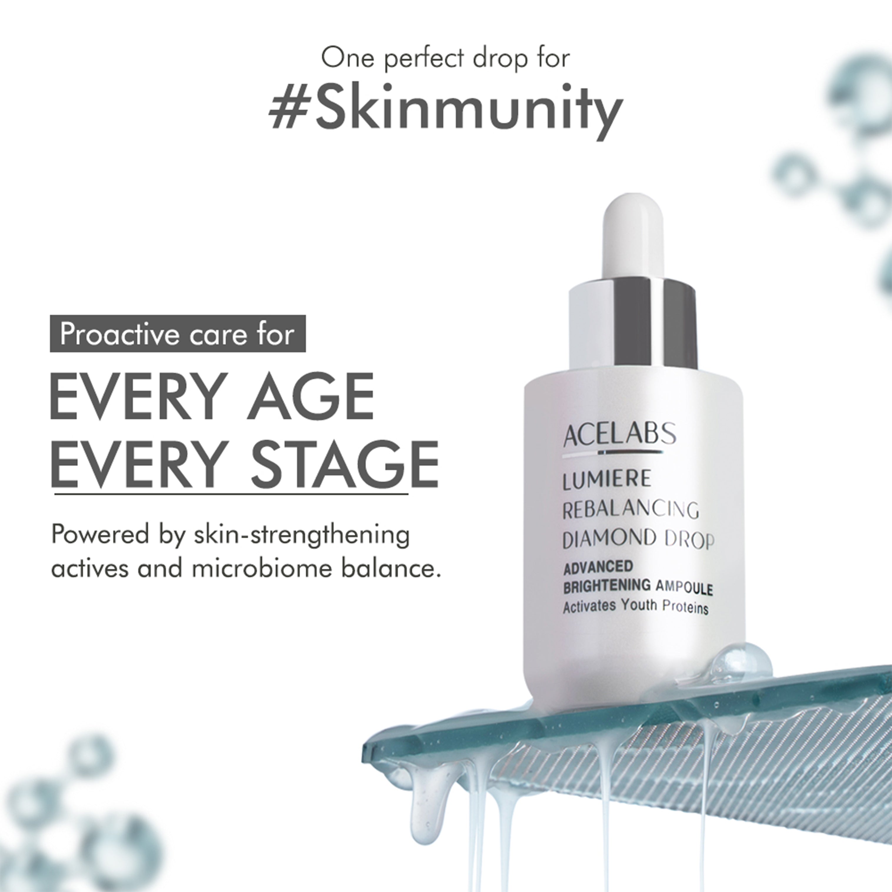 Anti-aging serum for all skin types – Lumiere Rebalancing Diamond Drop with microbiome-balancing actives for skin immunity