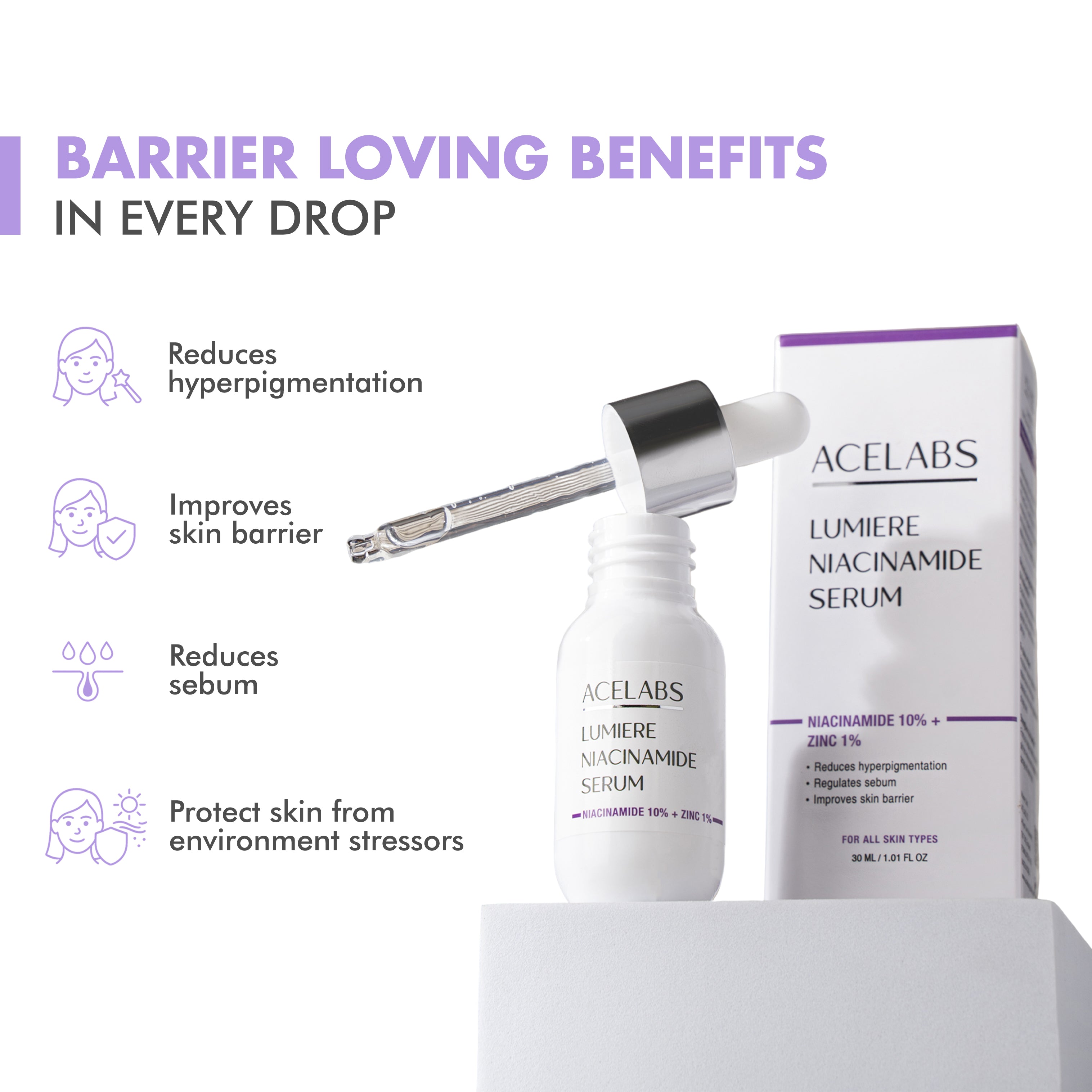 Lumiere 10% Niacinamide Face Serum – For Pigmentation & Acne-Prone Skin