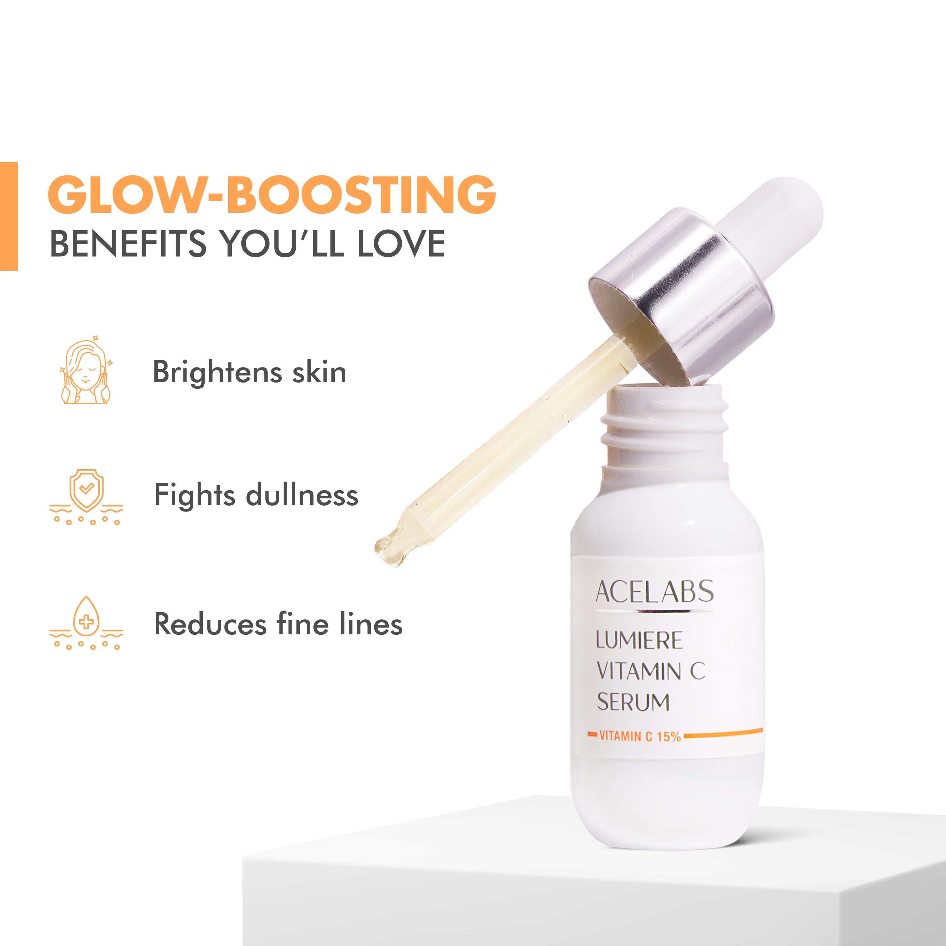 Lumiere 15% Vitamin C Face Serum – Fades Dark Spots & Boosts Glowing Skin