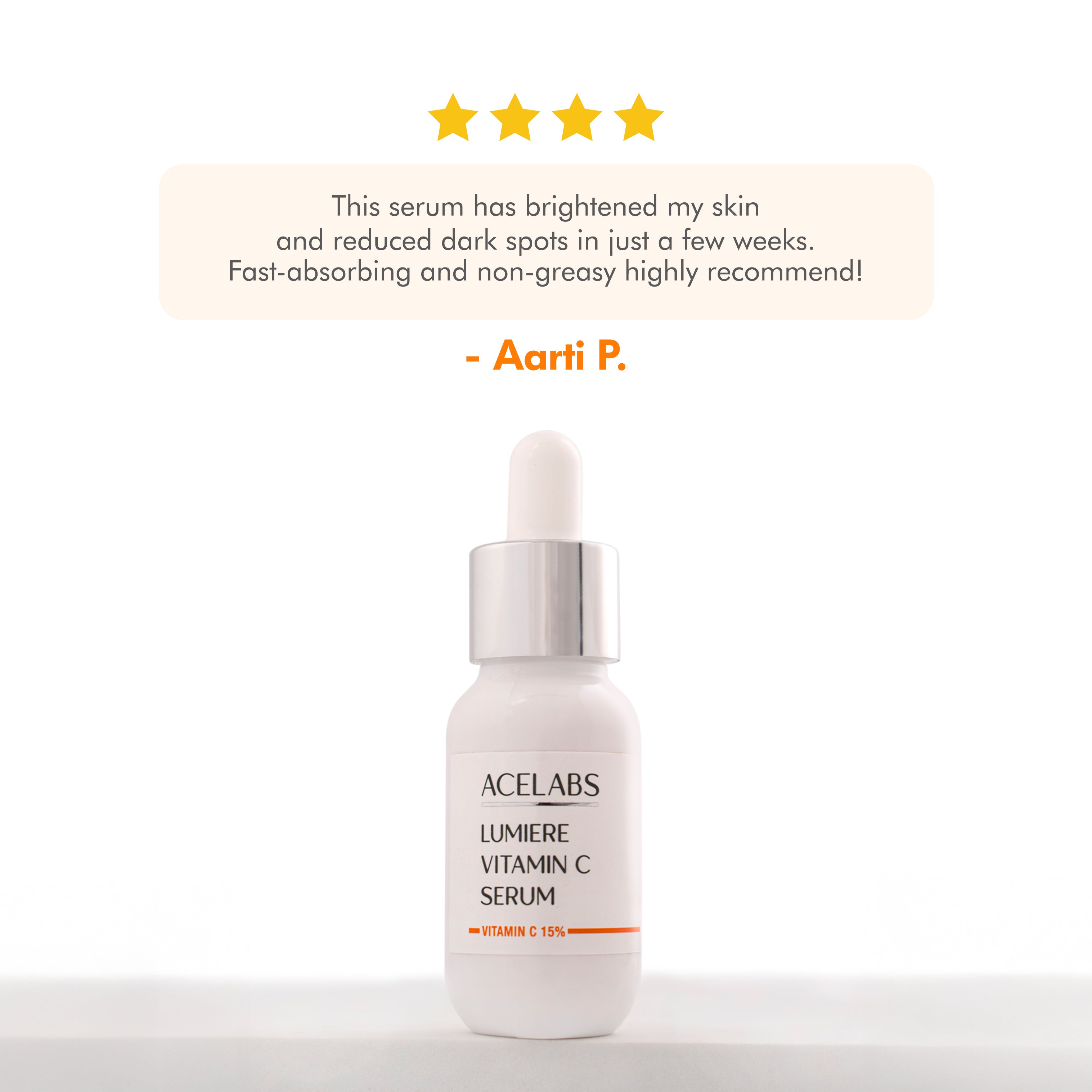 Lumiere 15% Vitamin C Face Serum – Fades Dark Spots & Boosts Glowing Skin