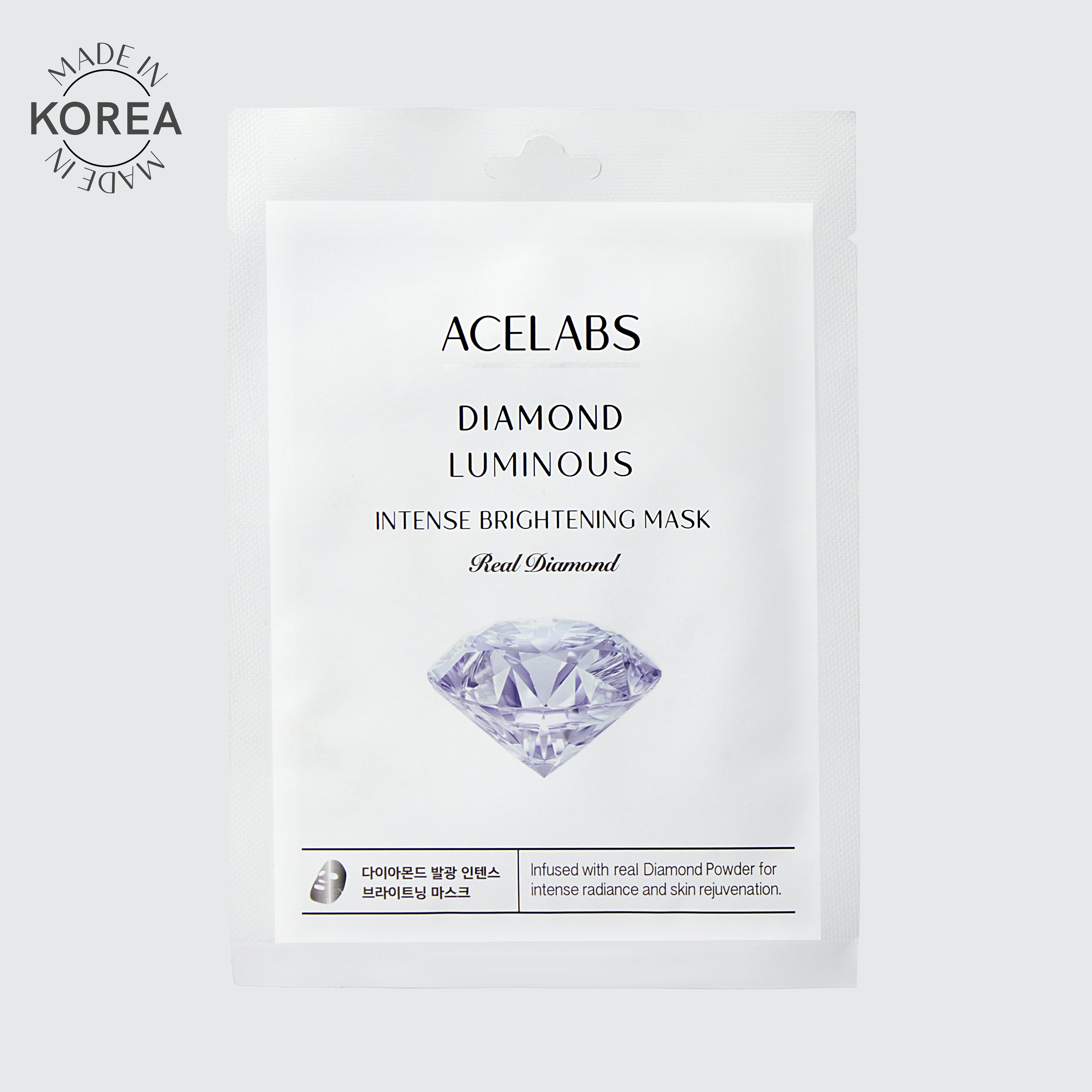 Best face mask for glowing skin – Diamond Luminous Intense Brightening Mask by ACELABS, skin brightening and anti-aging facial mask for oily skin