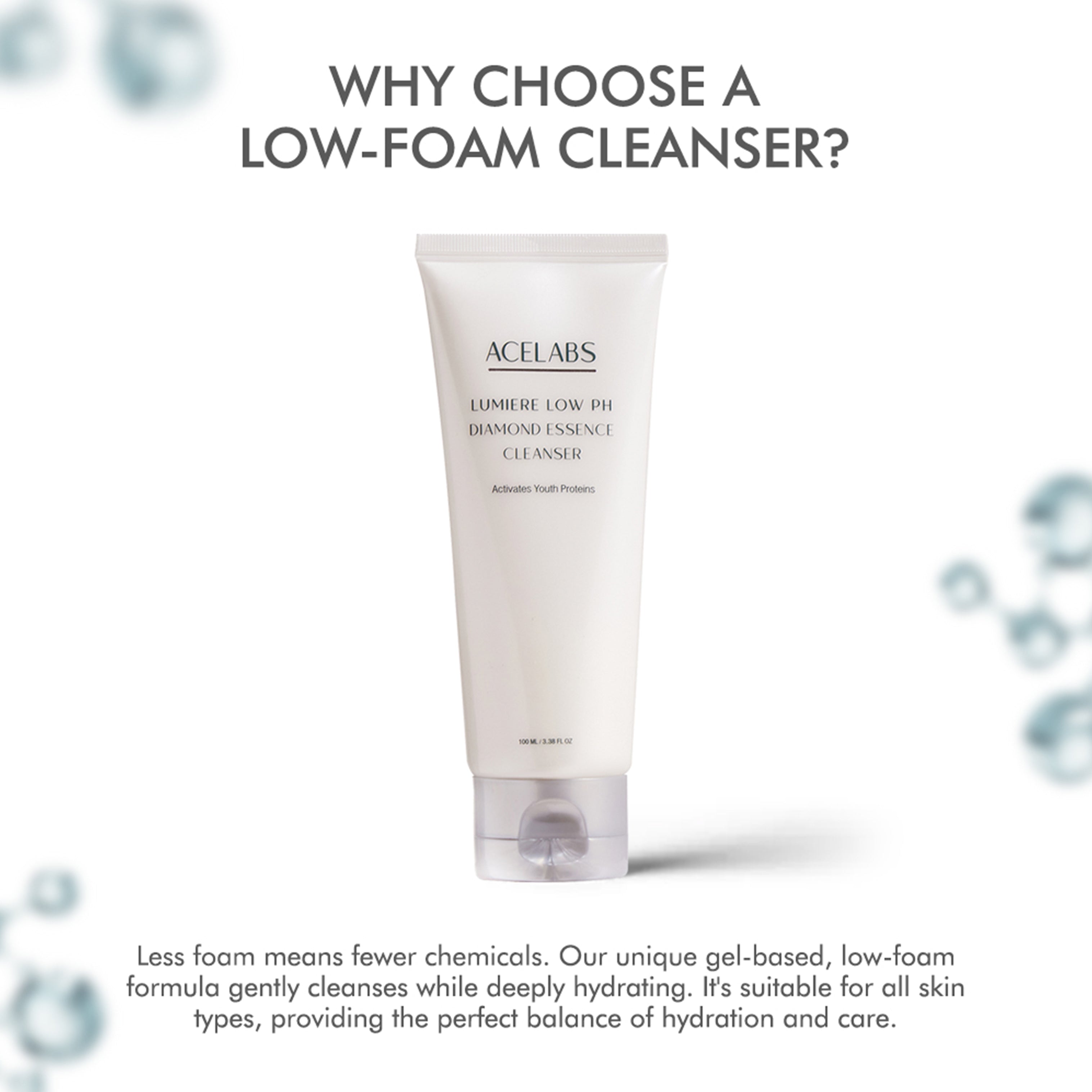 Low pH Diamond Essence Cleanser – Gentle Low-Foam Face Cleanser for All Skin Types