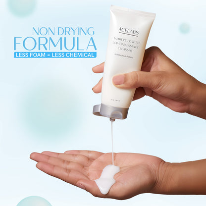 ACELABS Lumiere Low pH Cleanser – gentle, non-drying formula with low foam for chemical-free cleansing