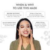 Brightening face mask sheet for glowing skin – use before events, after long days, or as weekly ritual