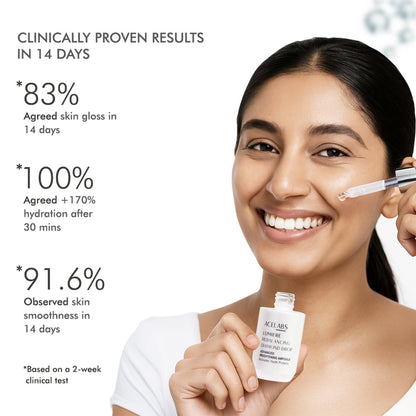 Clinically tested skin brightening serum – shows improved hydration, skin gloss, and smoothness within 14 days