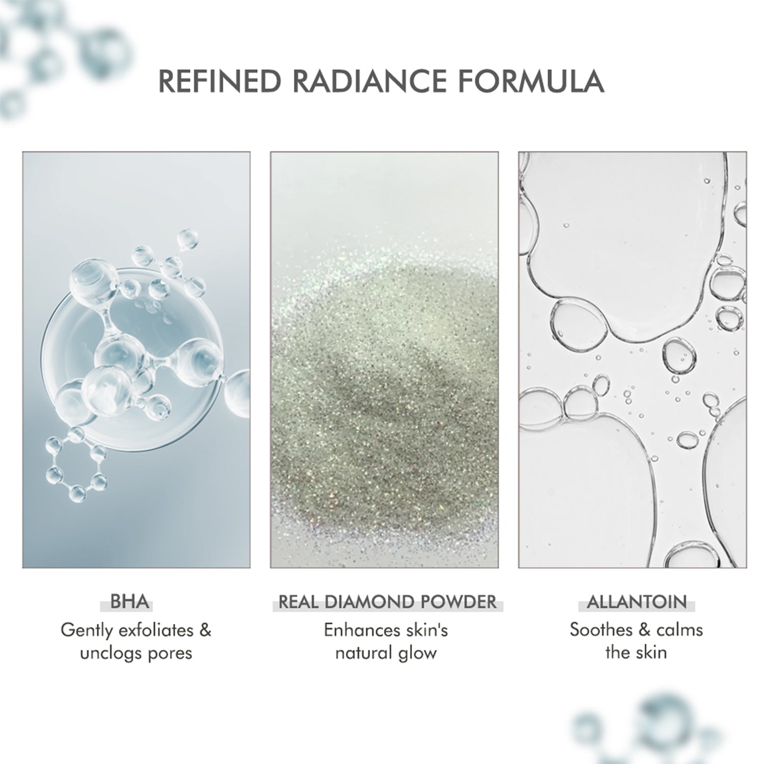 Face cleanser with BHA, real diamond powder, and allantoin – exfoliating cleanser for clear and radiant skin