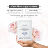 Face mask for pigmentation with real diamond powder, peony extract, and natural cellulose sheet