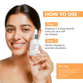 How to use Lumiere vitamin C serum for face – apply 2-3 drops and massage for glowing skin