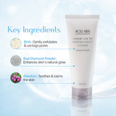Ingredients of Lumiere Low pH Cleanser – BHA, Real Diamond Powder, and Allantoin for gentle exfoliation and skin calming