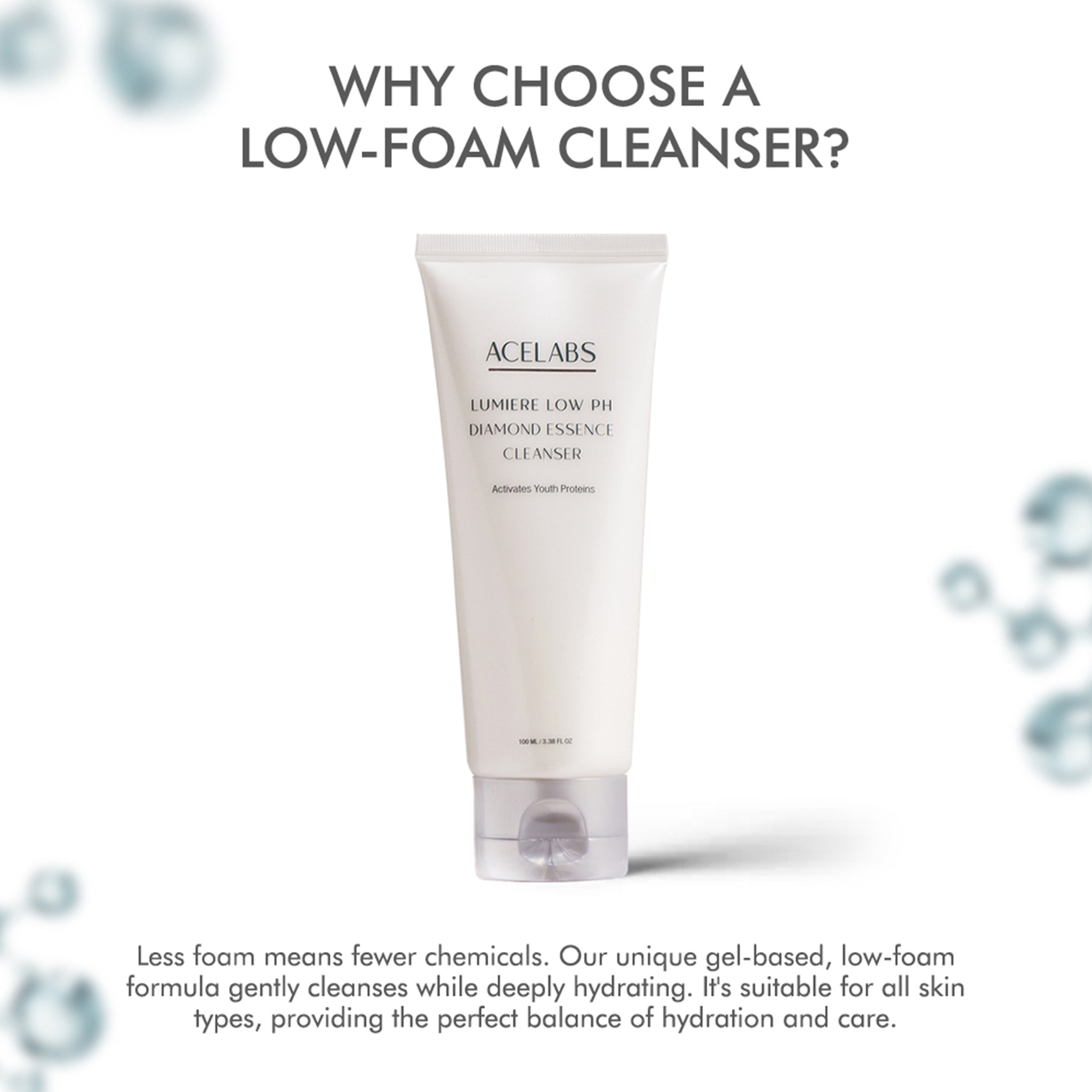 Low pH Diamond Essence Cleanser – Gentle Low-Foam Face Cleanser for All Skin Types