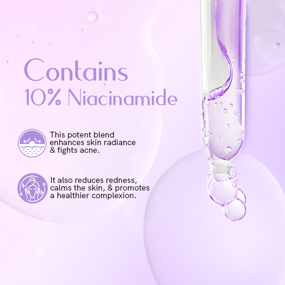 Niacinamide serum that enhances skin radiance, fights acne, reduces redness and promotes a calm, healthy complexion